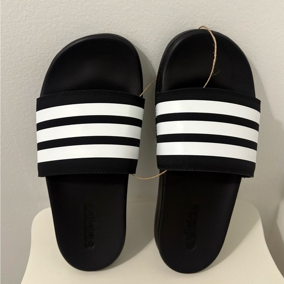 Adidas Women's Black and White Slide Sandals - Picture 3 of 6